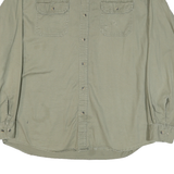 WRANGLER Mens Green Cotton Blend Shirt L Casual Button-Up Long Sleeve Workwear