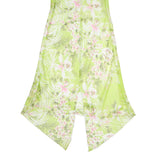 FAIRWEATHER Womens Green Floral Slip Dress Polyester Blend Asymmetric Hem S