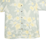 TOMMY BAHAMA Mens Pale Green & Yellow Floral Silk Shirt S Summer Resort Casual