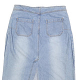 BIAGGINI Womens Blue Denim Straight Knee Length Cotton Blend Skirt L Casual