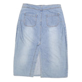 BIAGGINI Womens Blue Denim Straight Knee Length Cotton Blend Skirt L Casual