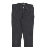 LEVI'S 711 Womens Slim Black Denim Raw W28 L32 Skinny Stretch Jeans