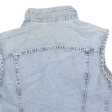 DKNY Womens Blue Denim Button Cotton Sleeveless Jacket M Classic Vest