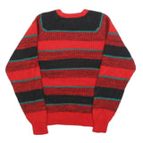 CONTEMPORARY CLASSICS Womens Red Black & Green Patterned Jumper Crew Neck Chunky