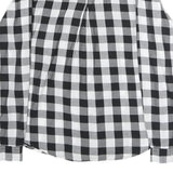 CITY LIFE Mens Black & White Check Shirt M Casual Cotton Blend Long Sleeve
