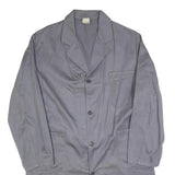 SANFOR Mens Grey Cotton Button Jacket L Plain Classic Workwear Long Sleeve