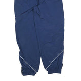 Mens Navy Blue Joggers L W32 L30 Relaxed Tapered Polyester Blend Track Pants