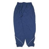 Mens Navy Blue Joggers L W32 L30 Relaxed Tapered Polyester Blend Track Pants