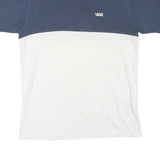 VANS Mens Blue & White Modern T-Shirt S Short Sleeve Crew Neck Cotton Blend