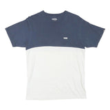VANS Mens Blue & White Modern T-Shirt S Short Sleeve Crew Neck Cotton Blend