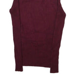 IT'S OUR TIME Womens Maroon Plain Roll Neck Basic Knit L Rayon Jumper