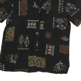 LIZ BAKER Womens Black Brown Floral Pattern Shirt S Cotton Relaxed Fit