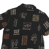 LIZ BAKER Womens Black Brown Floral Pattern Shirt S Cotton Relaxed Fit