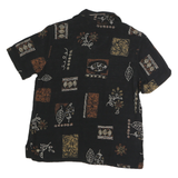 LIZ BAKER Womens Black Brown Floral Pattern Shirt S Cotton Relaxed Fit