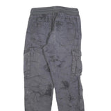 CHAPTER Boys Cotton Blend Grey Slim Drawstring Cargo Trousers W26 L30 Casual