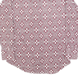 JC PENNY Mens Burgundy & White Check Rayon Shirt M Long Sleeve Casual