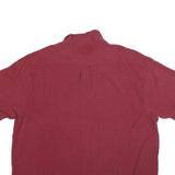 TRI-MOUNTAIN Mens Maroon Silk Shirt 2XL Relaxed Fit Casual Short Sleeve