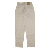 TOMMY HILFIGER Womens Cotton Beige Regular Leg Trousers W27 L32 Classic Zip