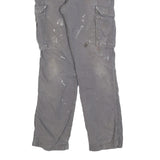 CARHARTT Mens Cotton Blend Grey Relaxed Cargo Trousers W32 L31 Durable Workwear