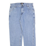 DICKIES Mens Regular Fit Blue Denim Jeans W33 L32 Workwear Utility Pockets Zip