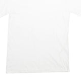 Mens White Plain Cotton T-Shirt S Short Sleeve V-Neck Basic Casual Top