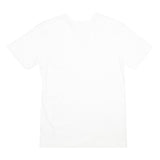 Mens White Plain Cotton T-Shirt S Short Sleeve V-Neck Basic Casual Top