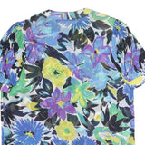 HARDOB Womens Blue Green Floral Printed Top Short Sleeve Round Neck UK 14
