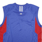 ADIDAS Mens Blue & Red Sleeveless Crew Neck NBA Jersey 2XL Basketball Sportswear
