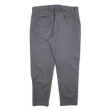 TOMMY HILFIGER Mens Cotton Grey Regular Straight Trousers W36 L30 Classic Zip
