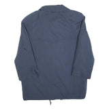 Womens Blue Button Closure Casual Jacket L Polyester Blend Plain Lightweight