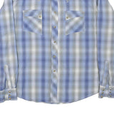 WRANGLER Mens Blue & Grey Check Shirt M Western Style Cotton Blend