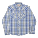 WRANGLER Mens Blue & Grey Check Shirt M Western Style Cotton Blend