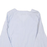 ZARA Womens Blue & White Printed Top Bell Sleeve V-Neck Size M Summer Style