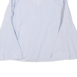ZARA Womens Blue & White Printed Top Bell Sleeve V-Neck Size M Summer Style