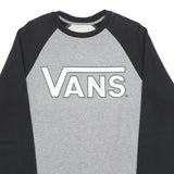 VANS Mens Grey & Black Sweatshirt Crew Neck M Cotton Blend Casual Pullover