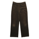 Womens Velvet Joggers Brown L W28 L32 Relaxed Straight Fit Comfortable Trousers