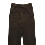 Womens Velvet Joggers Brown L W28 L32 Relaxed Straight Fit Comfortable Trousers