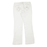 LEI Womens White Regular Bootcut Denim Jeans Cotton Blend Light W32 L30