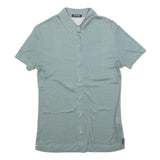 ERFOLG Womens Green & White Polka Dot Shirt Short Sleeve Collared M Button Front