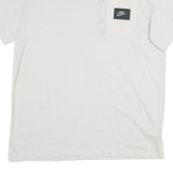 NIKE Mens White L Cotton Blend T-Shirt Short Sleeve Crew Neck Pocket Sports