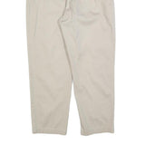 LANDS END Womens Cotton Blend Beige Relaxed Straight Trousers W30 L30 Casual