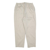 LANDS END Womens Cotton Blend Beige Relaxed Straight Trousers W30 L30 Casual