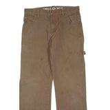 DICKIES Mens Cotton Blend Brown Regular Straight Trousers W30 L28 Workwear