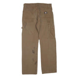 DICKIES Mens Cotton Blend Brown Regular Straight Trousers W30 L28 Workwear