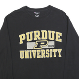 CHAMPION Mens Black Purdue University Long Sleeve Crew Neck T-Shirt L
