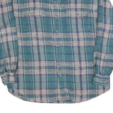 NORTHERN REFLECTIONS Mens Green & Grey Check Shirt M Cotton Blend Button Long