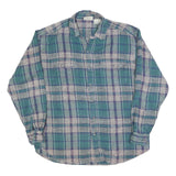 NORTHERN REFLECTIONS Mens Green & Grey Check Shirt M Cotton Blend Button Long