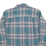 NORTHERN REFLECTIONS Mens Green & Grey Check Shirt M Cotton Blend Button Long