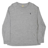 POLO RALPH LAUREN Mens Grey Long Sleeve Crew Neck Cotton Blend T-Shirt L