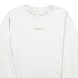 ADIDAS Mens White Cotton Blend Crew Neck M Sweatshirt Logo Design